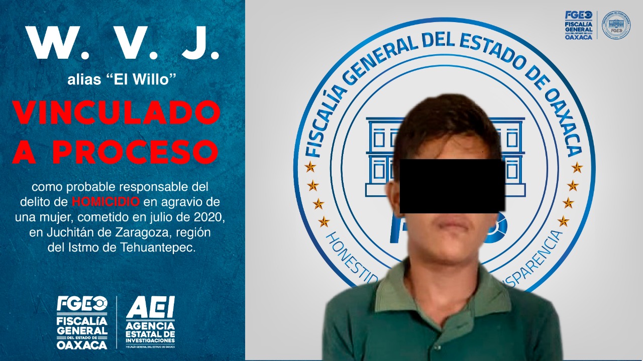 Logramos aprehender y vincular a proceso a otro probable homicida de una mujer; hechos cometidos en Juchitán de Zaragoza