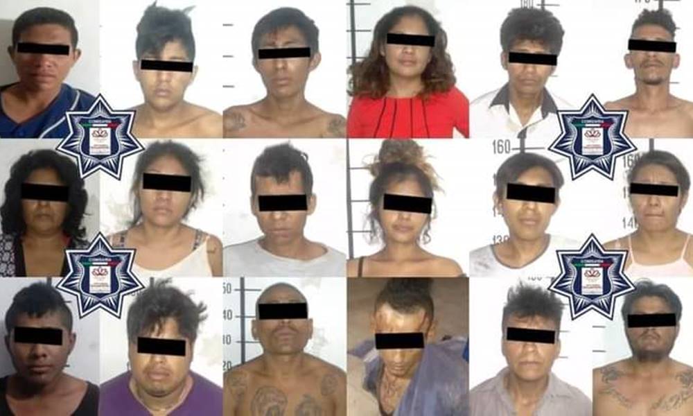 Presenta Fiscalía a 17 delincuentes detenidos en Tehuantepec