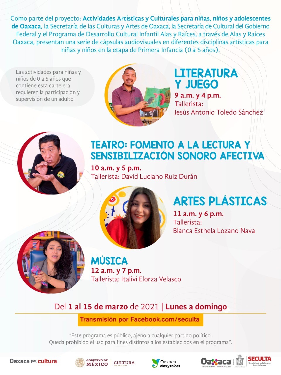 Transmite Seculta las cápsulas “Actividades Artísticas y Culturales para niñas, niños y adolescentes de Oaxaca”